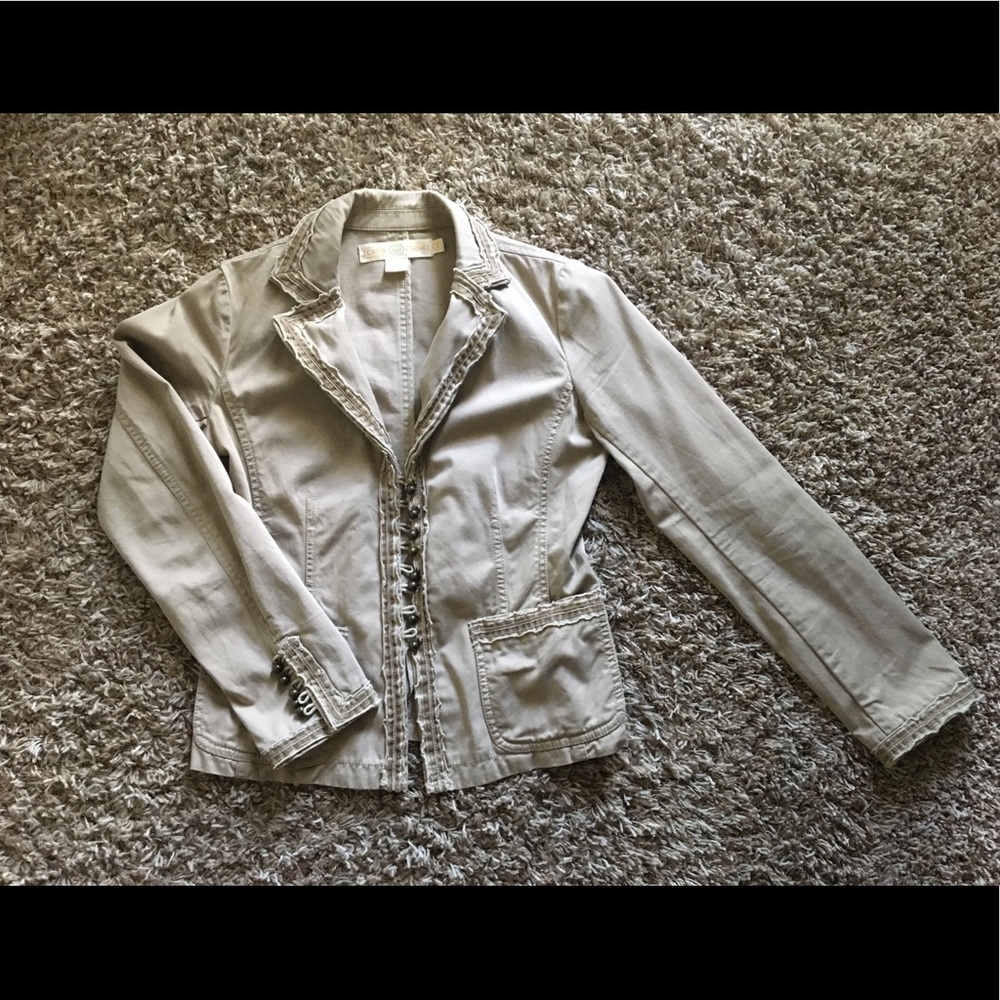 J. Crew Tan Twill Button Up Blazer Jacket